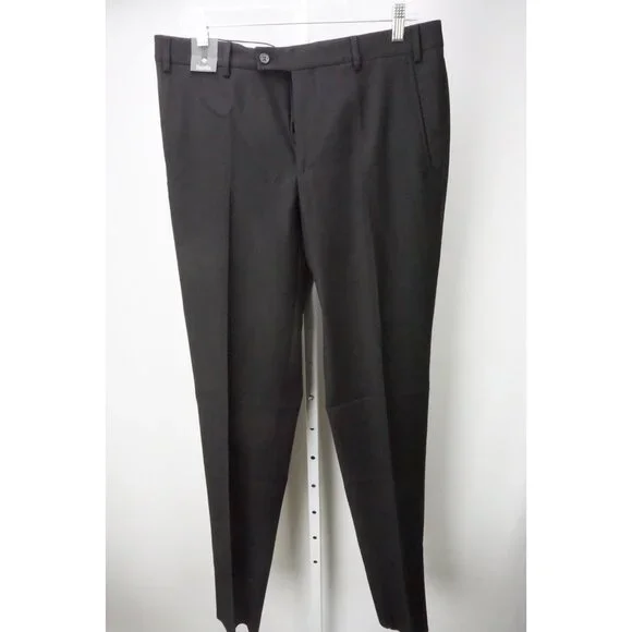 Zanella Kemp Cinquanta Black 100% Wool Mens Pants Trousers Sz 50 EU NEW